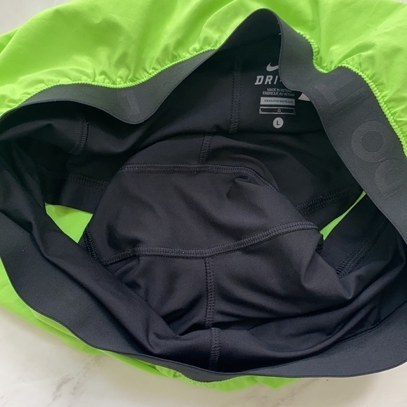 Lime Green & Black Livestrong Nike Dri Fit shorts - Picture 6 of 7